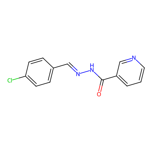 Nicotinic acid (4-chloro-benzylidene)-hydrazide structure