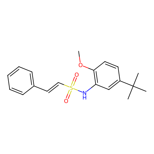 N-(5-tert-butyl-2-methoxyphenyl)-2-phenylethene-1-sulfonamide structure