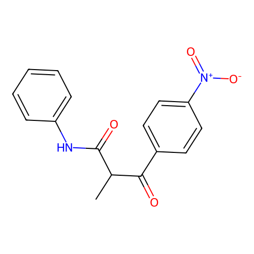 2-methyl-3-(4-nitrophenyl)-3-oxo-N-phenylpropanamide structure