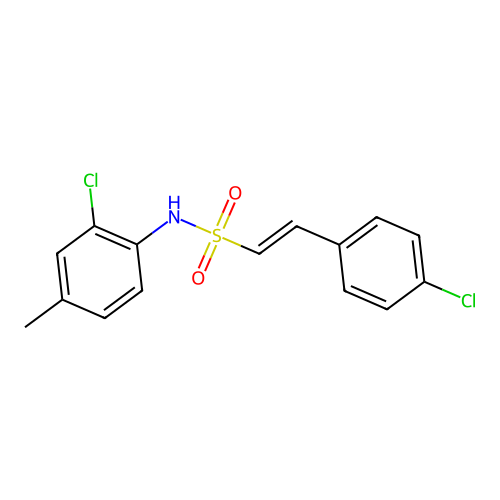N-(2-chloro-4-methylphenyl)-2-(4-chlorophenyl)ethene-1-sulfonamide structure