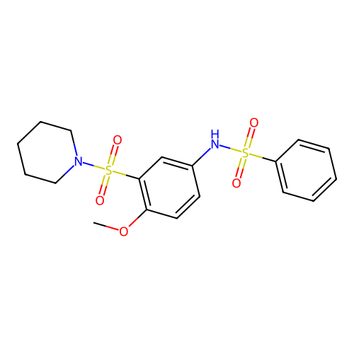 N-(4-methoxy-3-piperidin-1-ylsulfonylphenyl)benzenesulfonamide structure