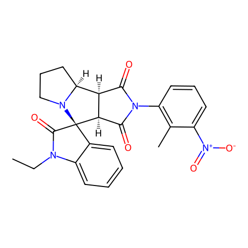 (3aR,4S,8aS,8bS)-1'-ethyl-2-(2-methyl-3-nitrophenyl)spiro[3a,6,7,8,8a,8b-hexahydropyrrolo[3,4-a]pyrrolizine-4,3'-indole]-1,2',3-trione structure