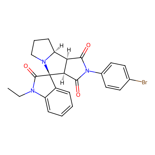 (3aR,4S,8aS,8bS)-2-(4-bromophenyl)-1'-ethylspiro[3a,6,7,8,8a,8b-hexahydropyrrolo[3,4-a]pyrrolizine-4,3'-indole]-1,2',3-trione structure
