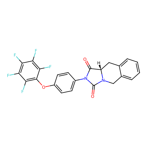 (10aS)-2-[4-(2,3,4,5,6-pentafluorophenoxy)phenyl]-10,10a-dihydro-5H-imidazo[1,5-b]isoquinoline-1,3-dione structure