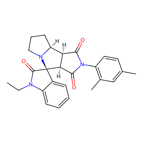 (3aR,4S,8aS,8bS)-2-(2,4-dimethylphenyl)-1'-ethylspiro[3a,6,7,8,8a,8b-hexahydropyrrolo[3,4-a]pyrrolizine-4,3'-indole]-1,2',3-trione structure