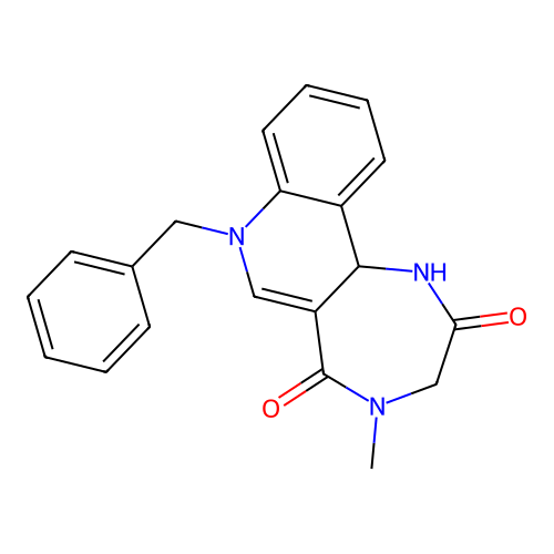 7-Benzyl-4-methyl-3,4,7,11b-tetrahydro-1H-[1,4]diazepino[6,5-c]quinoline-2,5-dione structure