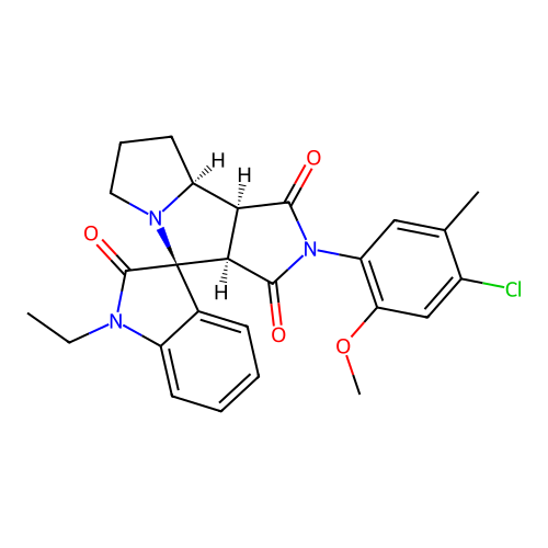 (3aR,4S,8aS,8bS)-2-(4-chloro-2-methoxy-5-methylphenyl)-1'-ethylspiro[3a,6,7,8,8a,8b-hexahydropyrrolo[3,4-a]pyrrolizine-4,3'-indole]-1,2',3-trione structure