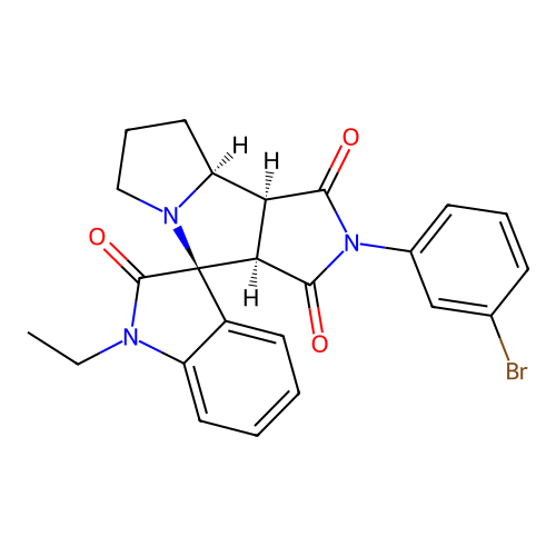 (3aR,4S,8aS,8bS)-2-(3-bromophenyl)-1'-ethylspiro[3a,6,7,8,8a,8b-hexahydropyrrolo[3,4-a]pyrrolizine-4,3'-indole]-1,2',3-trione structure