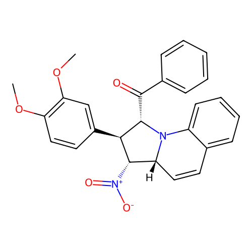 ((1R,2S,3R,3aR)-2-(3,4-dimethoxyphenyl)-3-nitro-1,2,3,3a-tetrahydropyrrolo[1,2-a]quinolin-1-yl)(phenyl)methanone structure