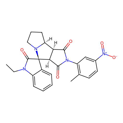 (3aR,4S,8aS,8bS)-1'-ethyl-2-(2-methyl-5-nitrophenyl)spiro[3a,6,7,8,8a,8b-hexahydropyrrolo[3,4-a]pyrrolizine-4,3'-indole]-1,2',3-trione structure