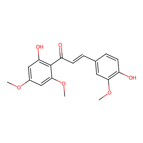 4,2'-Dihydroxy-3,4',6'-trimethoxychalcone structure