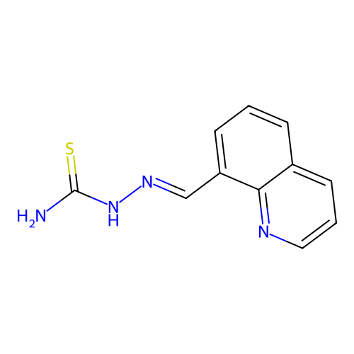 Quinoline-8-carboxaldehyde, thiosemicarbazone structure