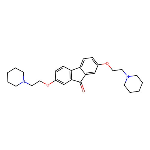 2,7-bis[2-(piperidin-1-yl)ethoxy]-9H-fluoren-9-one structure