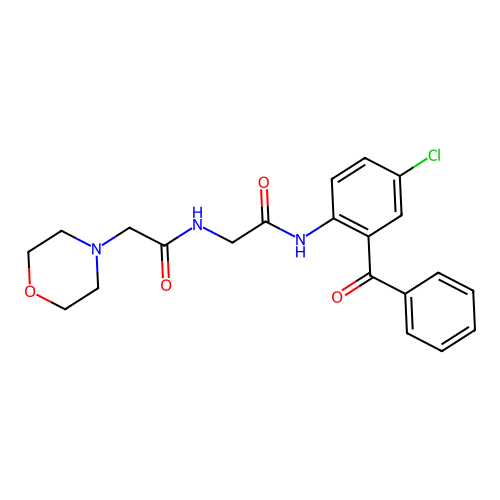 4-Morpholineacetamide, N-(2-((2-benzoyl-4-chlorophenyl)amino)-2-oxoethyl)- structure