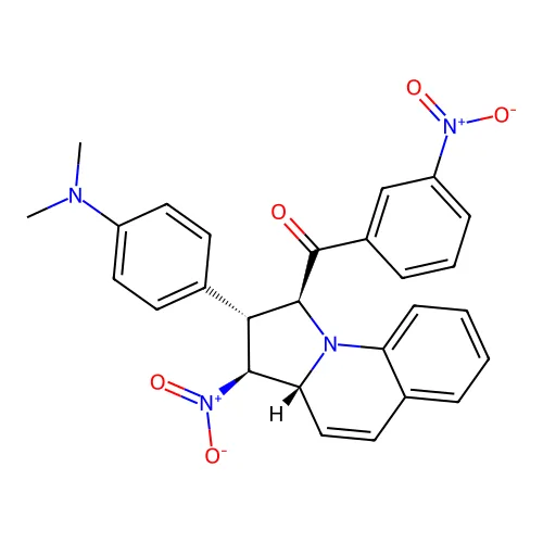 [(1S,2R,3S,3aR)-2-[4-(二甲氨基)苯基]-3-硝基-1,2,3,3a-四氢吡咯并[1,2-a]喹啉-1-基]-(3-硝基苯基)甲酮 structure