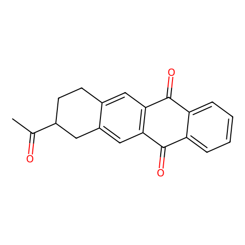 8-Acetyl-7,8,9,10-tetrahydrotetracene-5,12-dione structure
