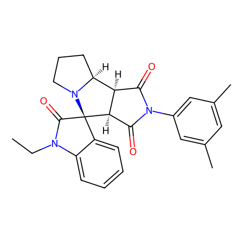(3aR,4S,8aS,8bS)-2-(3,5-dimethylphenyl)-1'-ethylspiro[3a,6,7,8,8a,8b-hexahydropyrrolo[3,4-a]pyrrolizine-4,3'-indole]-1,2',3-trione structure
