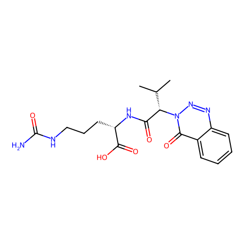 (2S)-5-(carbamoylamino)-2-[[(2S)-3-methyl-2-(4-oxo-1,2,3-benzotriazin-3-yl)butanoyl]amino]pentanoic acid structure