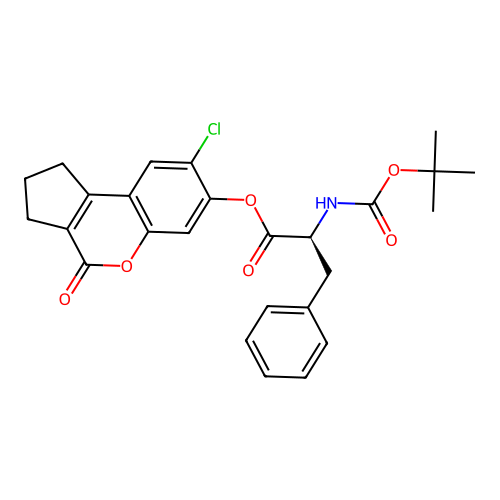 (S)-8-chloro-4-oxo-1,2,3,4-tetrahydrocyclopenta[c]chromen-7-yl 2-((tert-butoxycarbonyl)amino)-3-phenylpropanoate structure