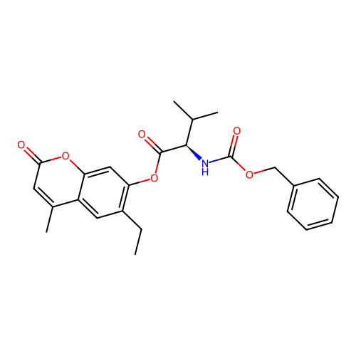 (6-ethyl-4-methyl-2-oxochromen-7-yl) (2R)-3-methyl-2-(phenylmethoxycarbonylamino)butanoate structure