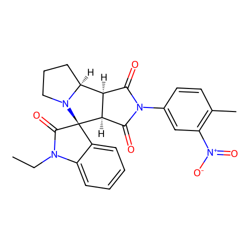 (3aR,4S,8aS,8bS)-1'-ethyl-2-(4-methyl-3-nitrophenyl)spiro[3a,6,7,8,8a,8b-hexahydropyrrolo[3,4-a]pyrrolizine-4,3'-indole]-1,2',3-trione structure