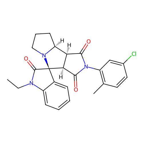 (3aR,4S,8aS,8bS)-2-(5-chloro-2-methylphenyl)-1'-ethylspiro[3a,6,7,8,8a,8b-hexahydropyrrolo[3,4-a]pyrrolizine-4,3'-indole]-1,2',3-trione structure