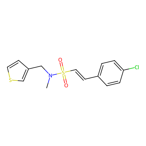 2-(4-chlorophenyl)-N-methyl-N-[(thiophen-3-yl)methyl]ethene-1-sulfonamide structure