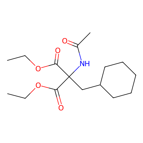 Diethyl 2-acetamido-2-(cyclohexylmethyl)propanedioate structure