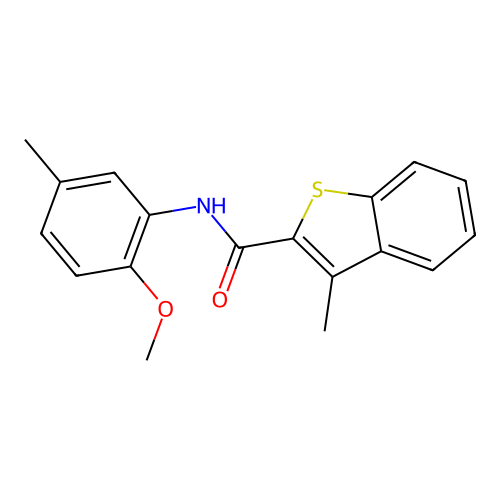 N-(2-methoxy-5-methylphenyl)-3-methyl-1-benzothiophene-2-carboxamide structure