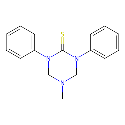 5-Methyl-1,3-diphenylhexahydro-1,3,5-triazin-2-thione structure