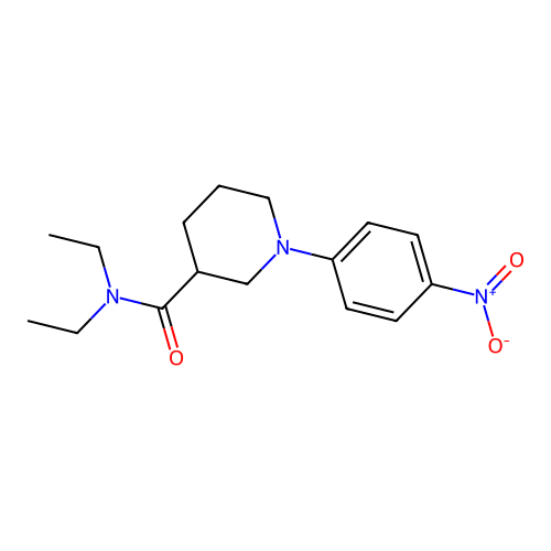N,N-diethyl-1-(4-nitrophenyl)piperidine-3-carboxamide structure