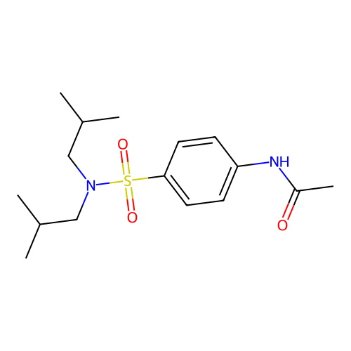 N-{4-[bis(2-methylpropyl)sulfamoyl]phenyl}acetamide structure