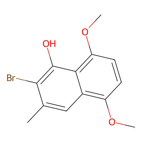 2-Bromo-5,8-dimethoxy-3-methyl-1-naphthol structure