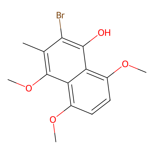2-Bromo-3-methyl-4,5,8-trimethoxy-1-naphthol structure