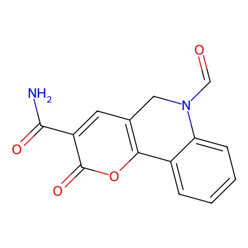 6-甲酰基-2-氧代-5H-吡喃并[3,2-c]喹啉-3-甲酰胺 structure