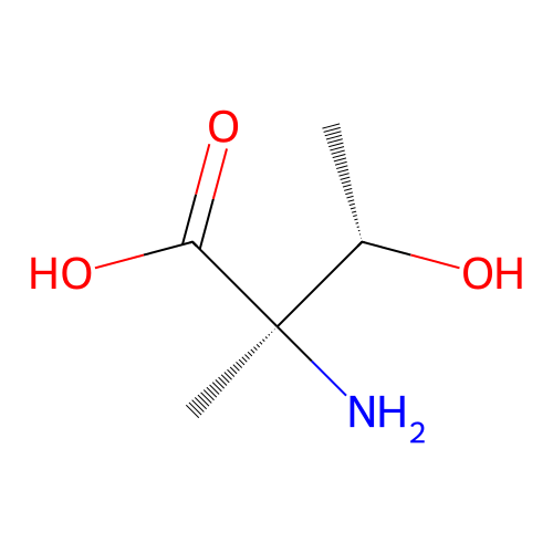 (2R,3S)-2-amino-3-hydroxy-2-methylbutanoic acid structure