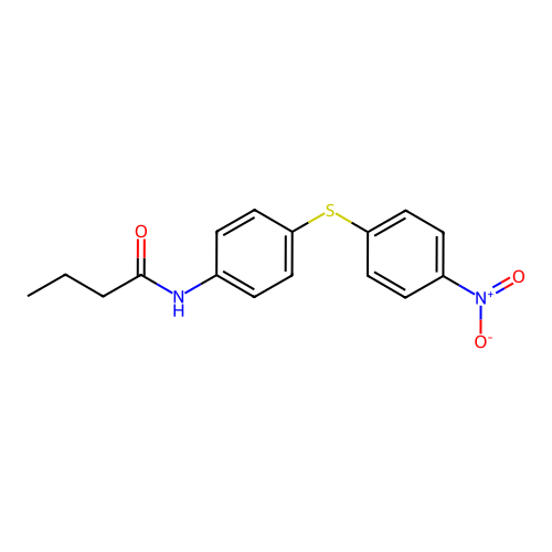 N-[4-(4-nitrophenyl)sulfanylphenyl]butanamide structure