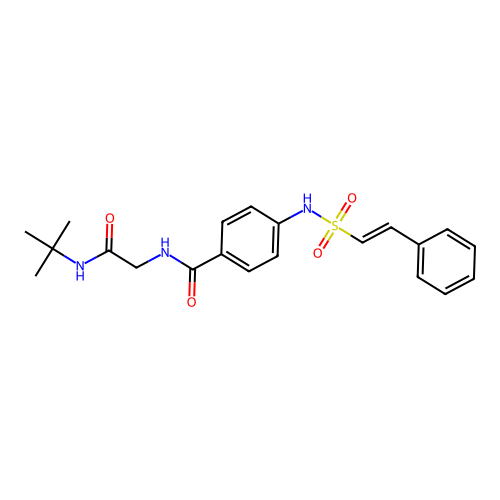 N-tert-butyl-2-{[4-(2-phenylethenesulfonamido)phenyl]formamido}acetamide structure
