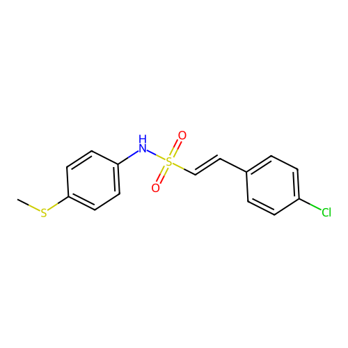 2-(4-chlorophenyl)-N-[4-(methylsulfanyl)phenyl]ethene-1-sulfonamide structure