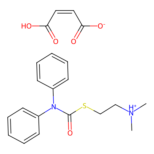 Carbamic acid, diphenylthio-, S-(2-(dimethylamino)ethyl) ester, maleate structure