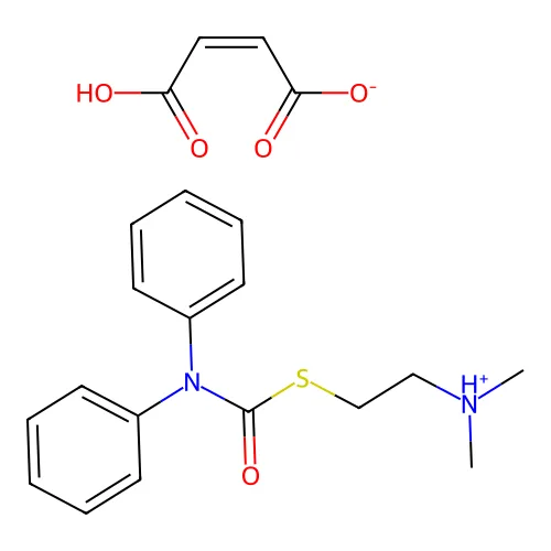 氨基甲酸, 二苯基硫代-, S-(2-(二甲氨基)乙基) 酯, 马来酸酯 structure