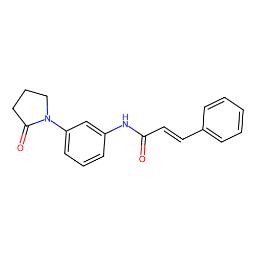 (E)-N-[3-(2-oxopyrrolidin-1-yl)phenyl]-3-phenylprop-2-enamide structure