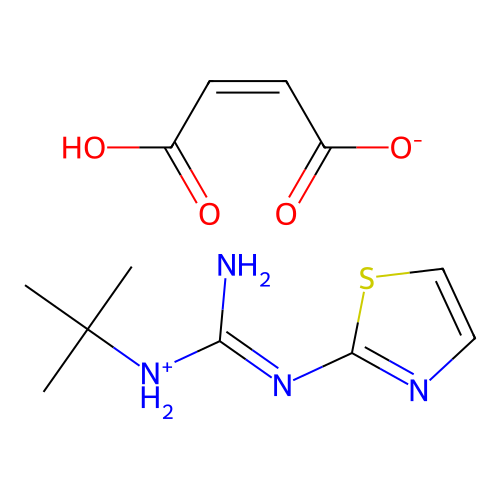Guanidine, 1-tert-butyl-3-(2-thiazolyl)-, maleate structure
