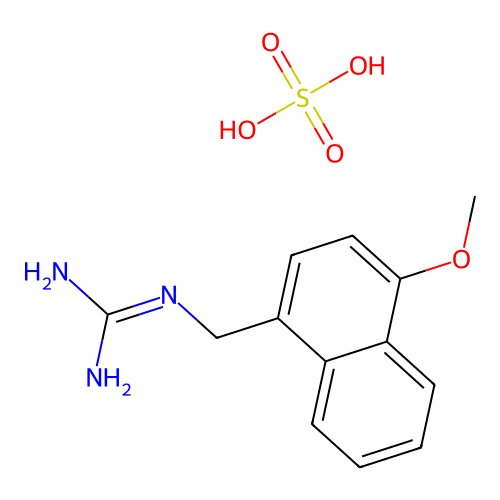 Sulfuric acid--N-[(4-methoxynaphthalen-1-yl)methyl]guanidine (1/1) structure