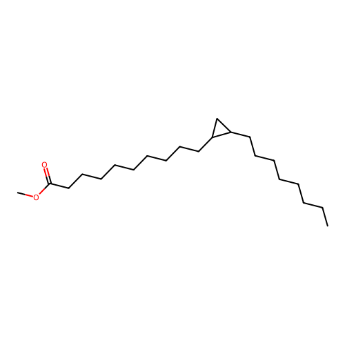 Methyl 10-(2-octylcyclopropyl)decanoate structure