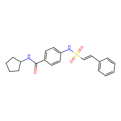 N-cyclopentyl-4-(2-phenylethenesulfonamido)benzamide structure