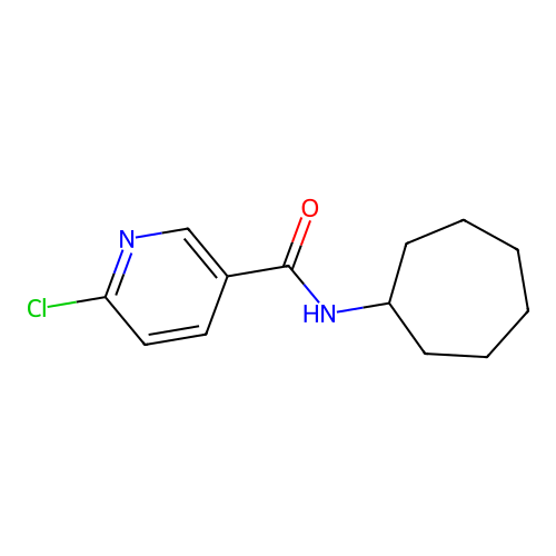 6-chloro-N-cycloheptylnicotinamide structure