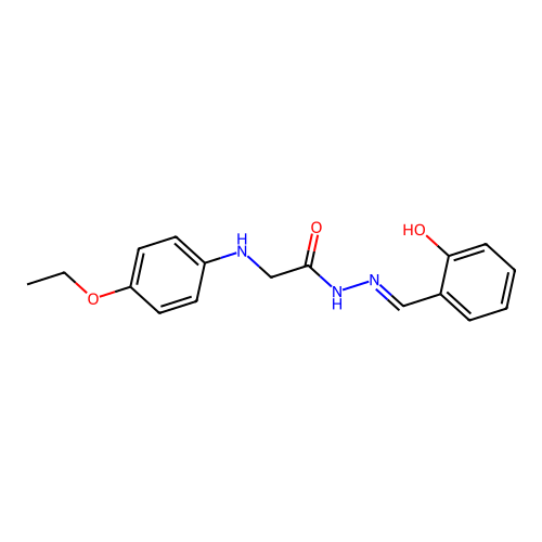 2-(4-ethoxyanilino)-N-[(2-hydroxyphenyl)methylideneamino]acetamide structure