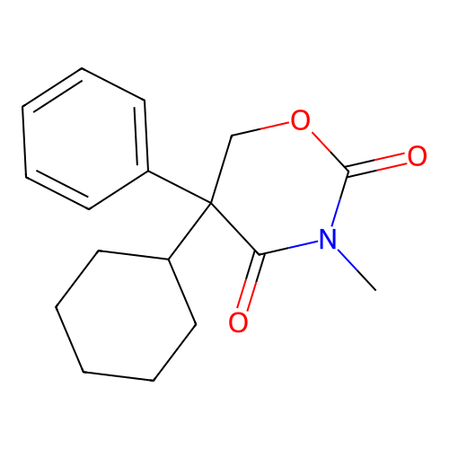 5-Cyclohexyl-3-methyl-5-phenyl-1,3-oxazinane-2,4-dione structure