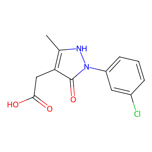 [1-(3-Chloro-phenyl)-5-hydroxy-3-methyl-1H-pyrazol-4-yl]-acetic acid structure